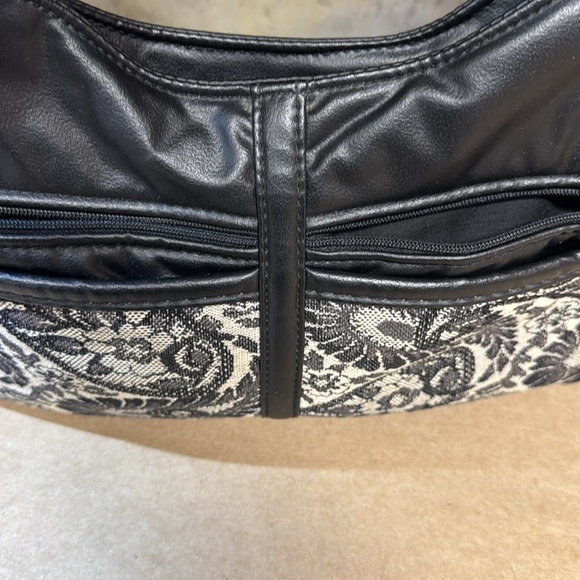 Black floral vintage shoulder purse - Picture 3 of 14